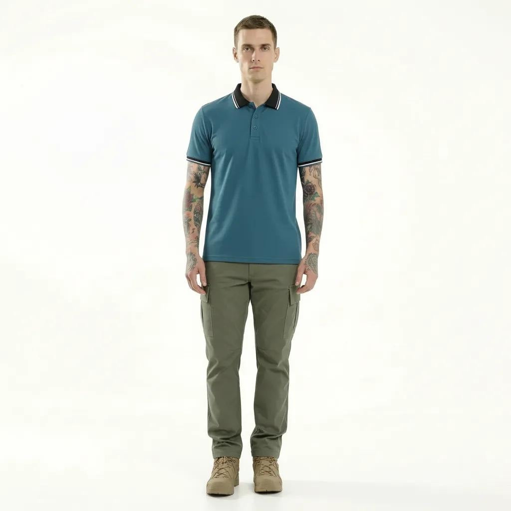 Men Air-Force Polo Collar Solid T-shirt