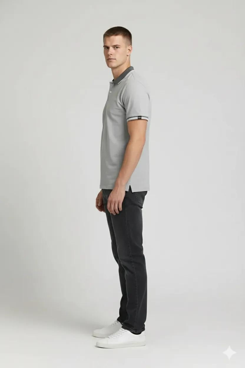 Men Aluminium Polo Collar T-shirt