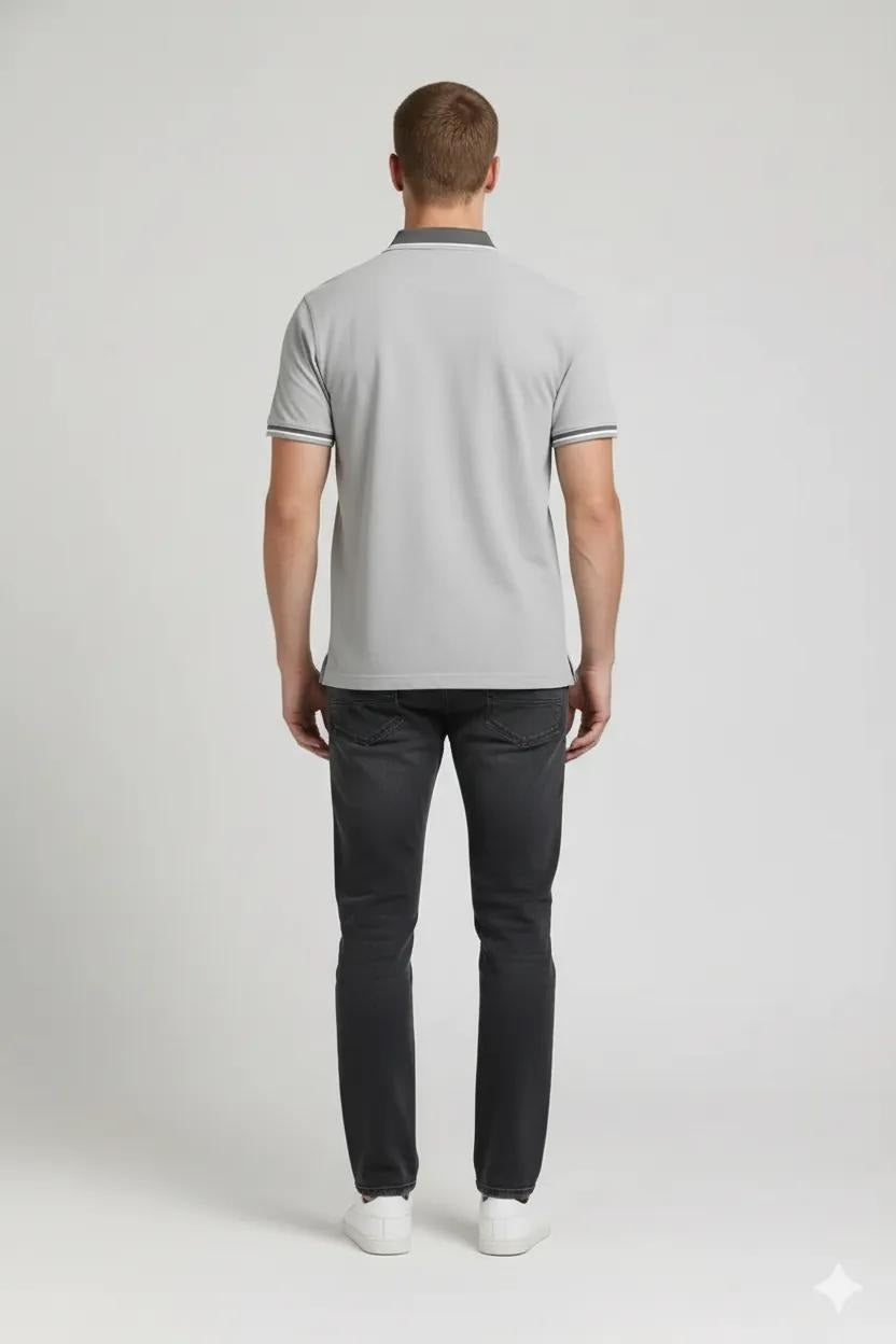 Men Aluminium Polo Collar T-shirt