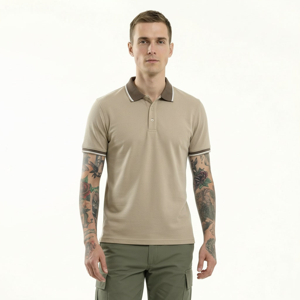 Men Mastic Polo Collar Solid T-shirt