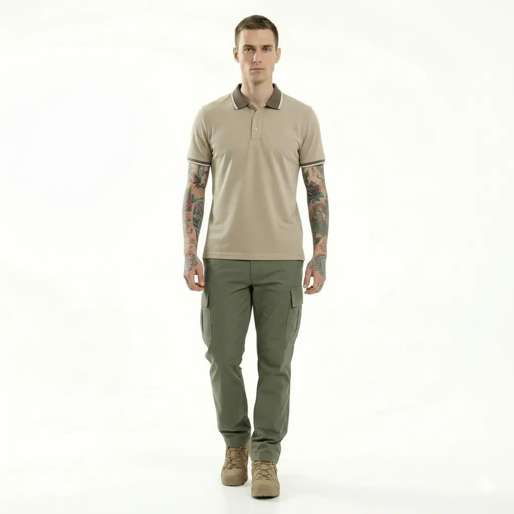 Men Mastic Polo Collar Solid T-shirt