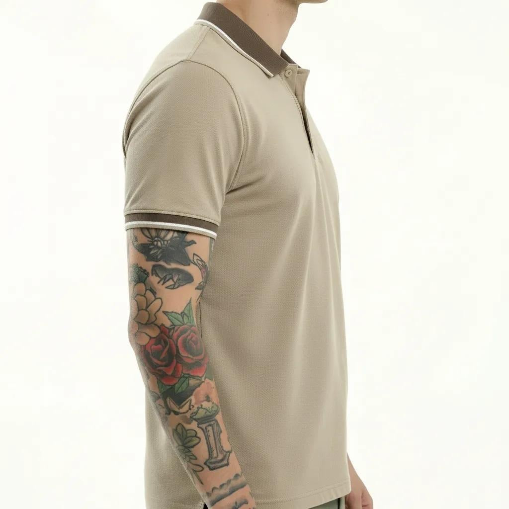 Men Mastic Polo Collar Solid T-shirt