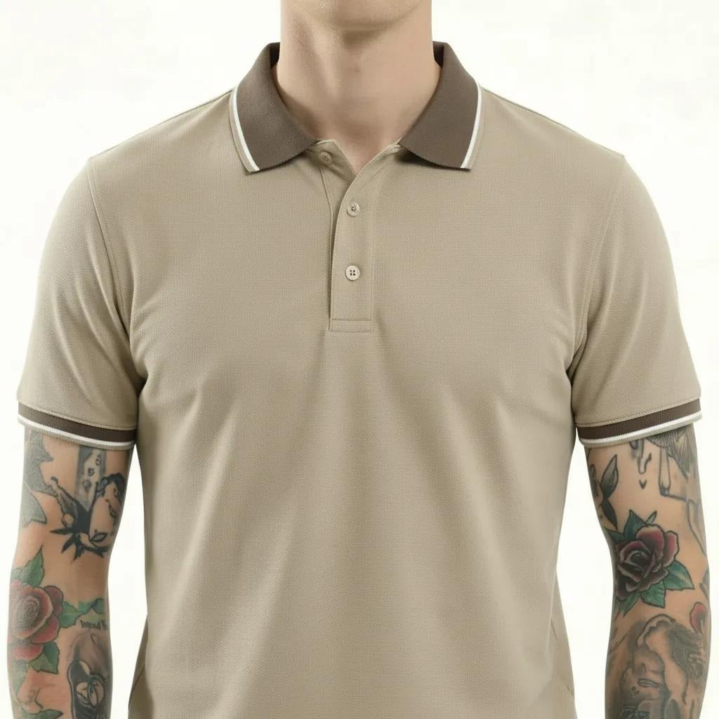 Men Mastic Polo Collar Solid T-shirt