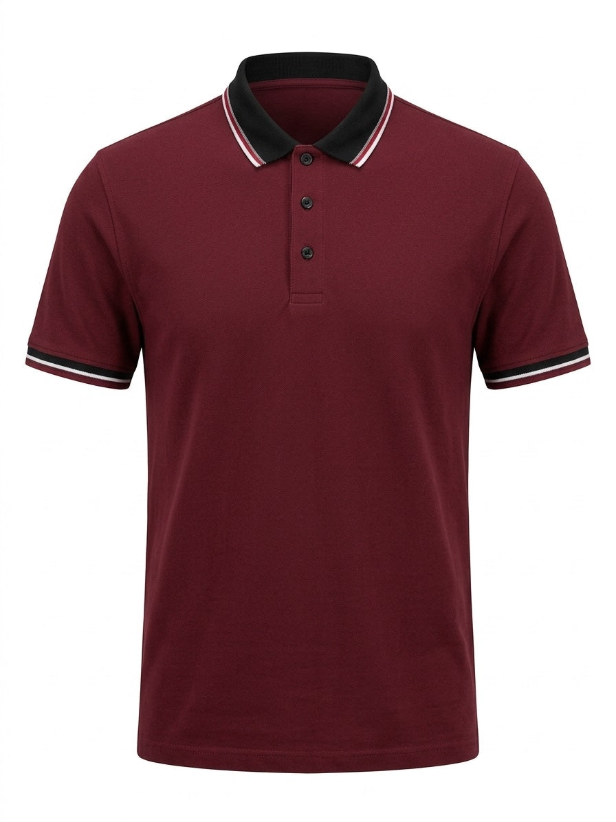 Men Merlot Sold Polo Collar T-shirt