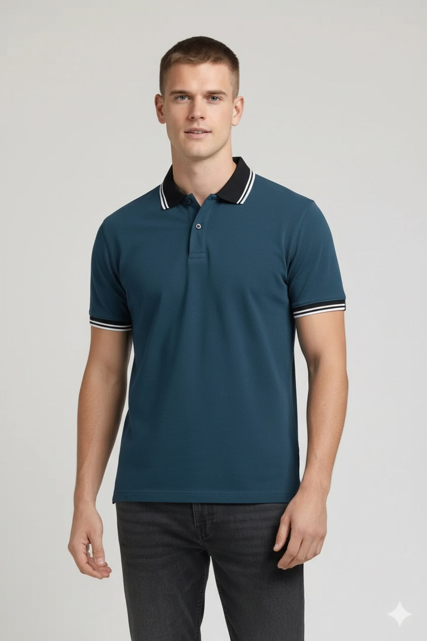 Men Pacific Polo Collar Solid T-shirt