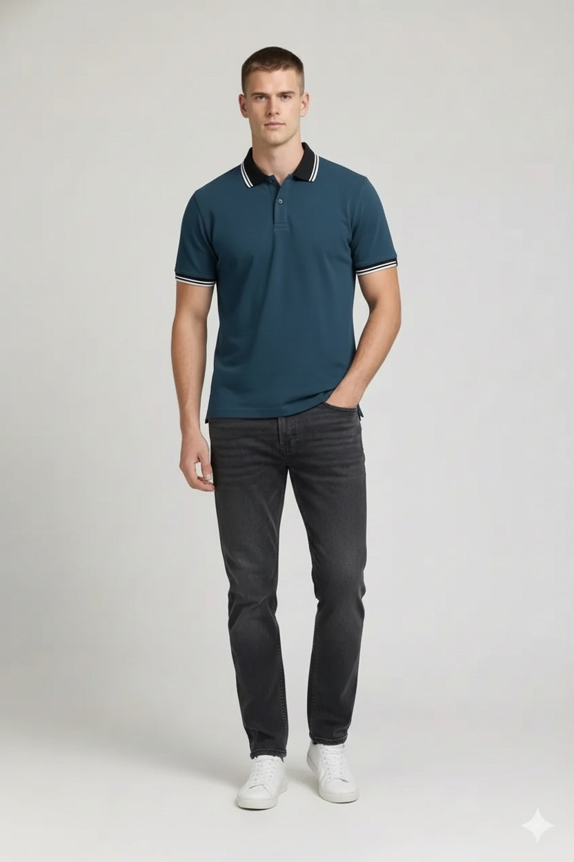 Men Pacific Polo Collar Solid T-shirt