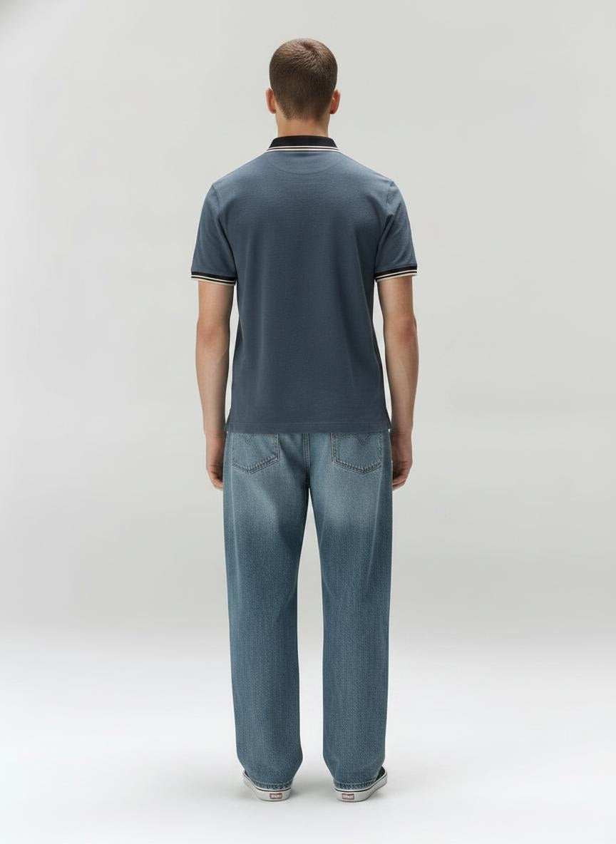 Men Air Force Polo Collar Pockets T-shirt