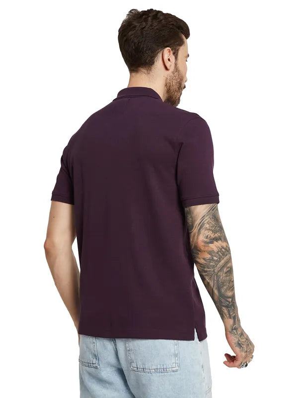 Octave Men Polo Collar Applique T-Shirt