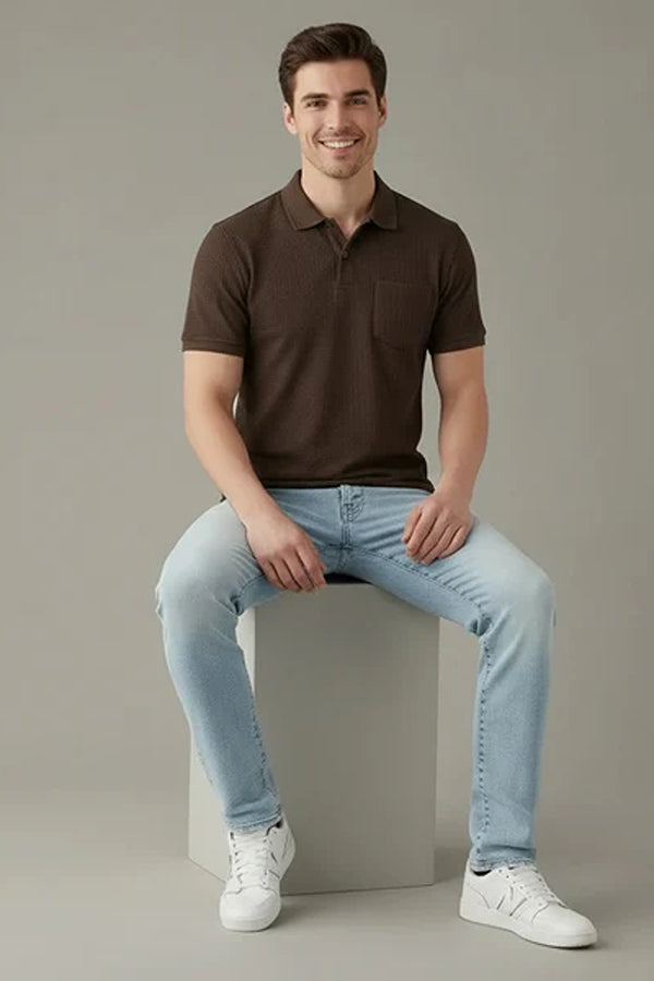Men Polo Collar T-shirt