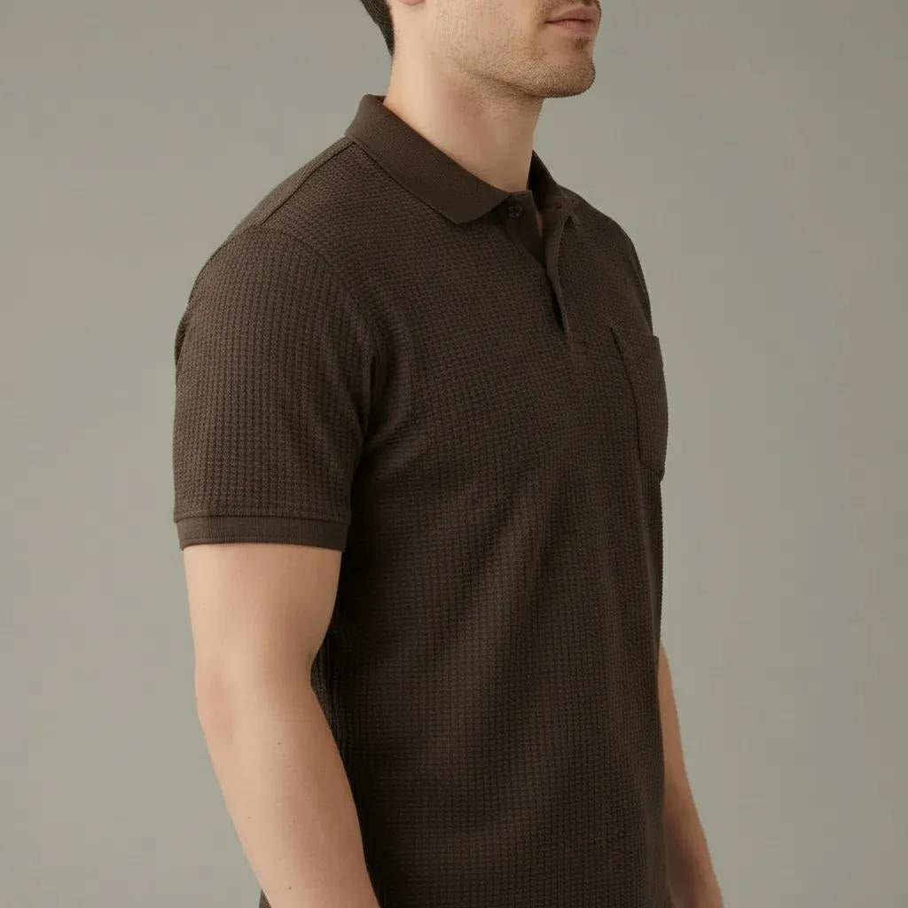 Men Coffee Polo Collar T-shirt