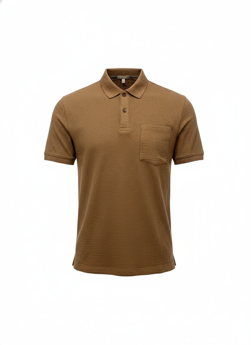 Men Mocha Polo Collar T-shirt
