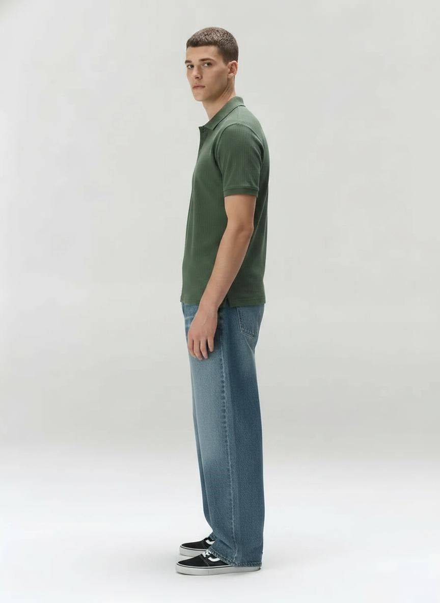 Men Pine Polo Collar T-shirt