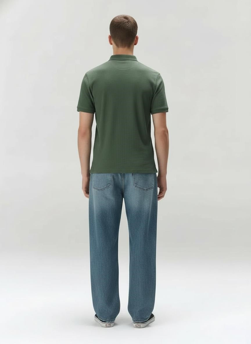 Men Pine Polo Collar T-shirt