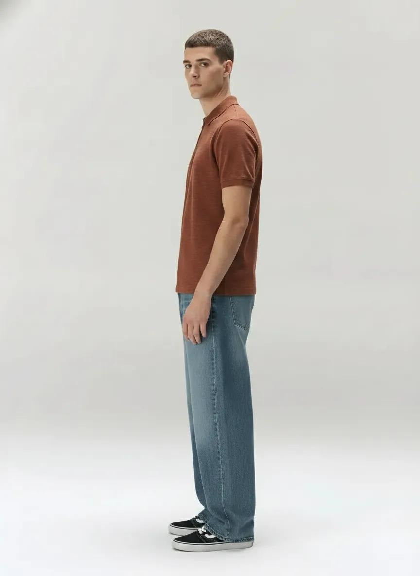 Men Rust Sold Polo Collar T-shirt