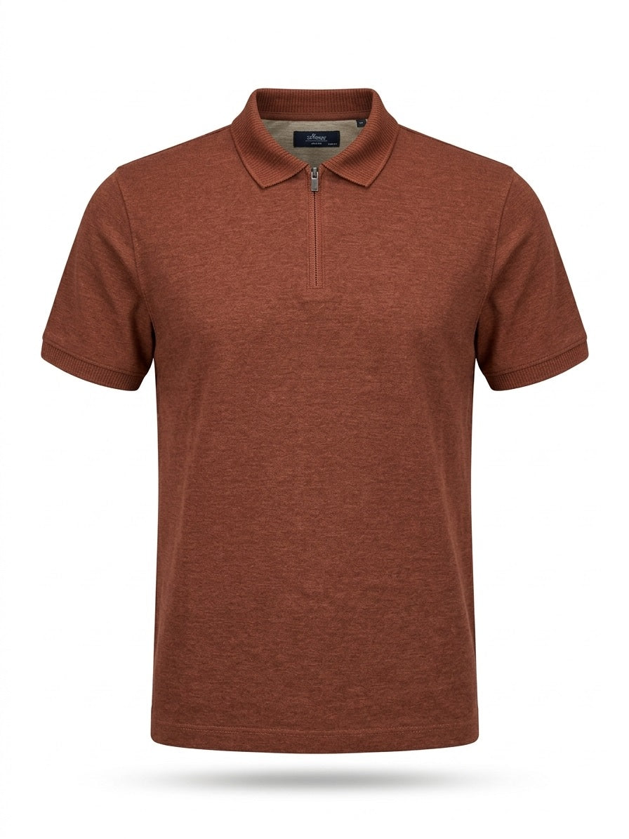 Men Rust Sold Polo Collar T-shirt