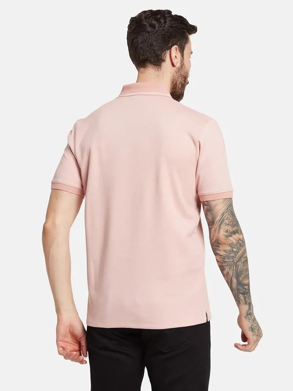 Octave Men Solid Polo Collar Pockets T-Shirt