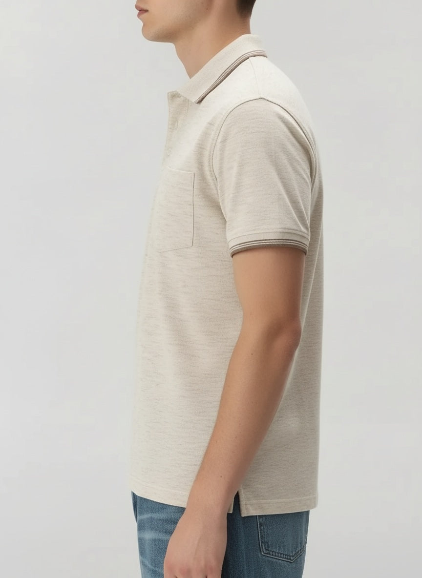 Men Arctic Wolf Polo Collar Solid T-shirt