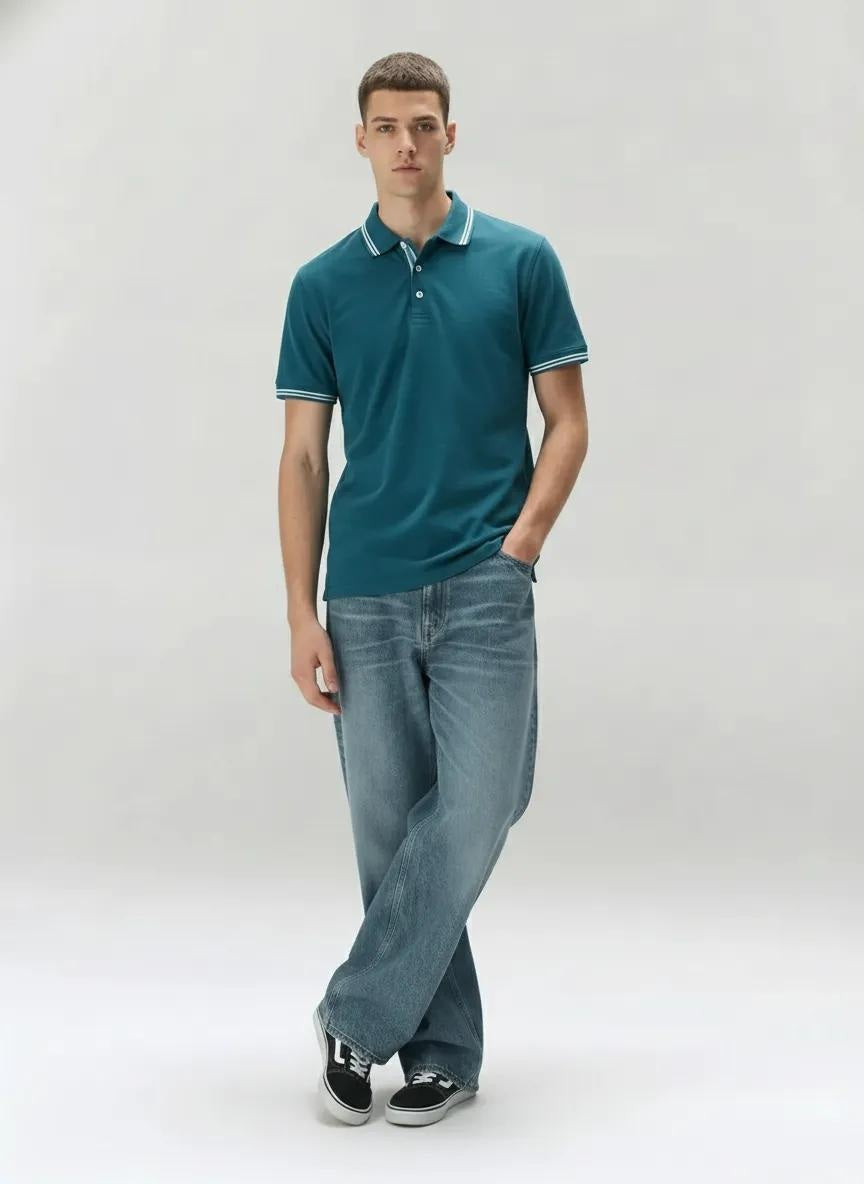 Men Pacific Polo Collar Solid T-shirt