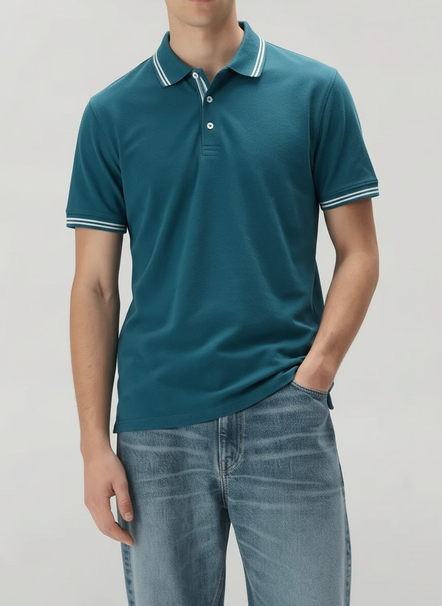 Men Pacific Polo Collar Solid T-shirt