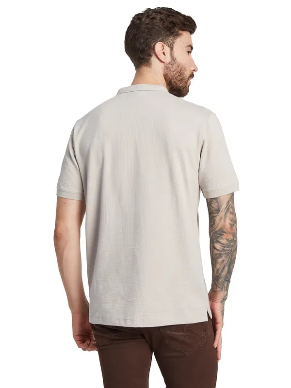 Octave Men Solid Mandarin Collar T-Shirt