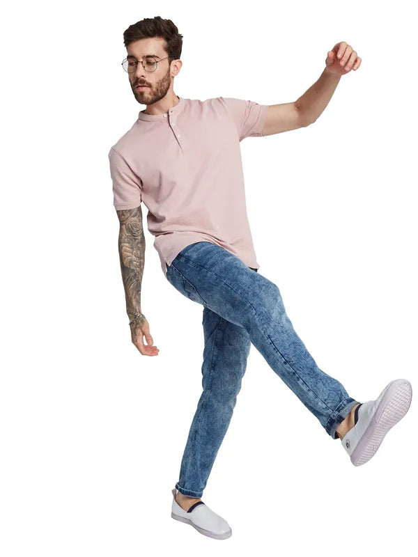 Octave Men Solid Henley Neck T-Shirt