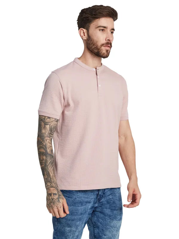 Octave Men Solid Henley Neck T-Shirt