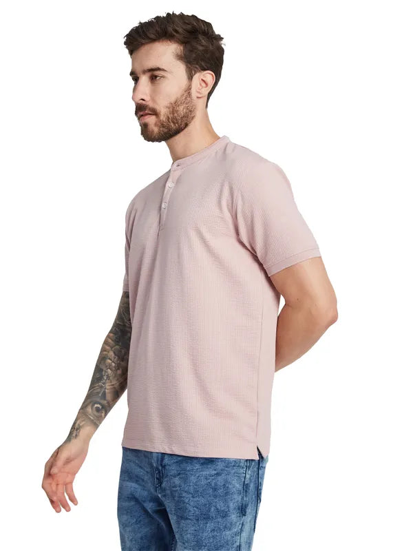 Octave Men Solid Henley Neck T-Shirt