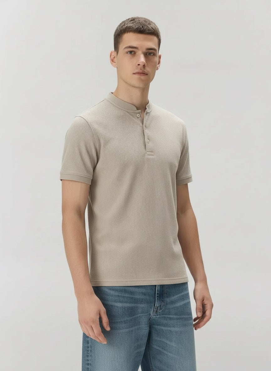 Men Arona Solid High Neck T-shirt