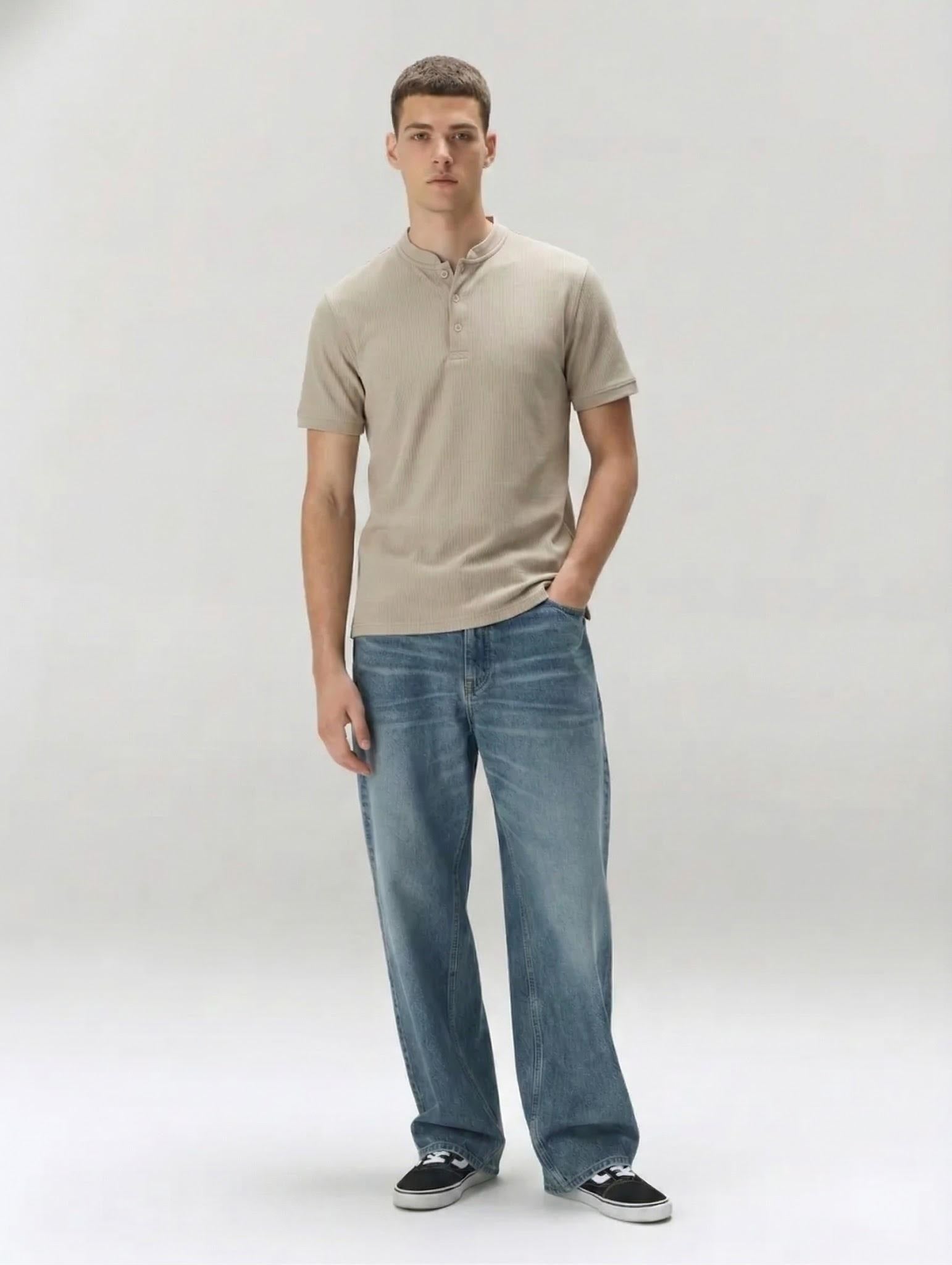 Men Arona Solid High Neck T-shirt