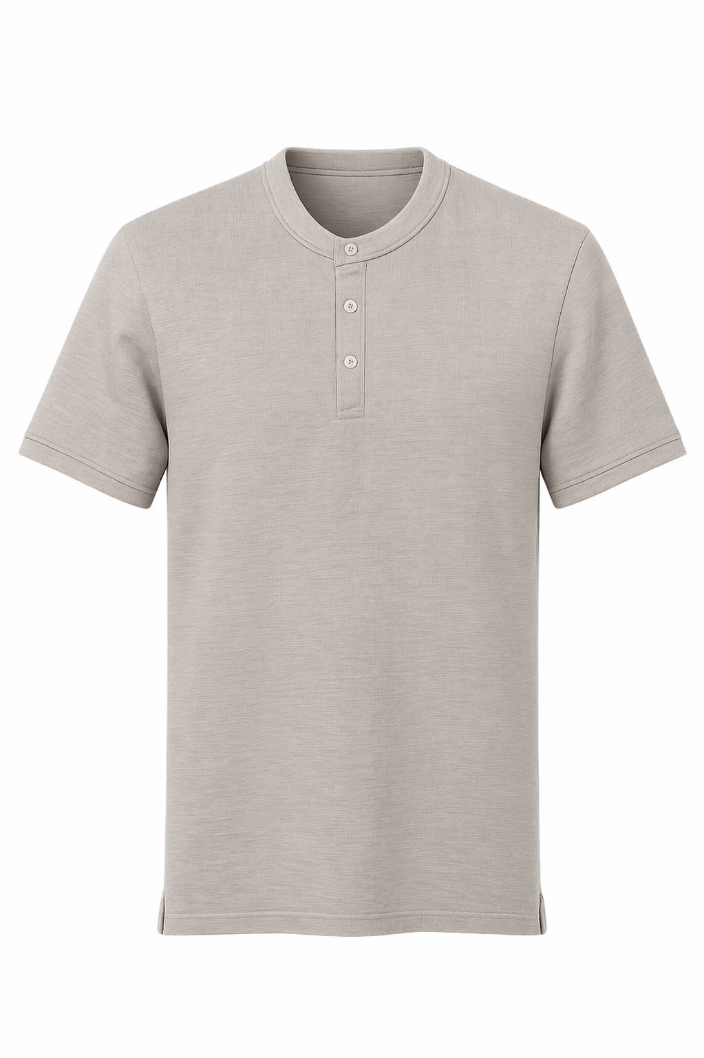 Men Linen Melange Henley Neck T-shirt