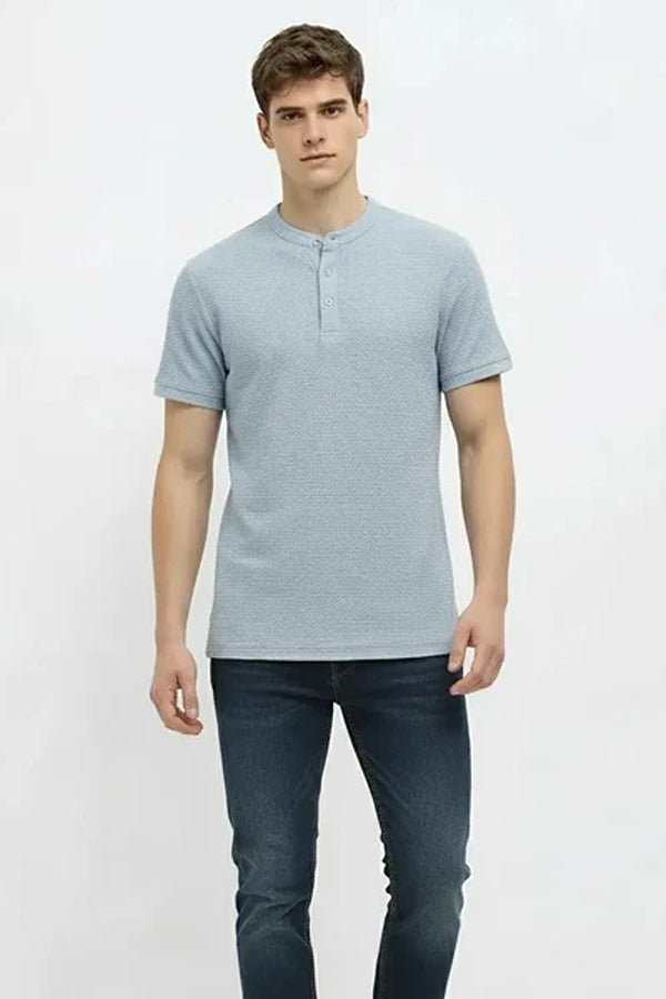 Men Solid High Neck T-shirt