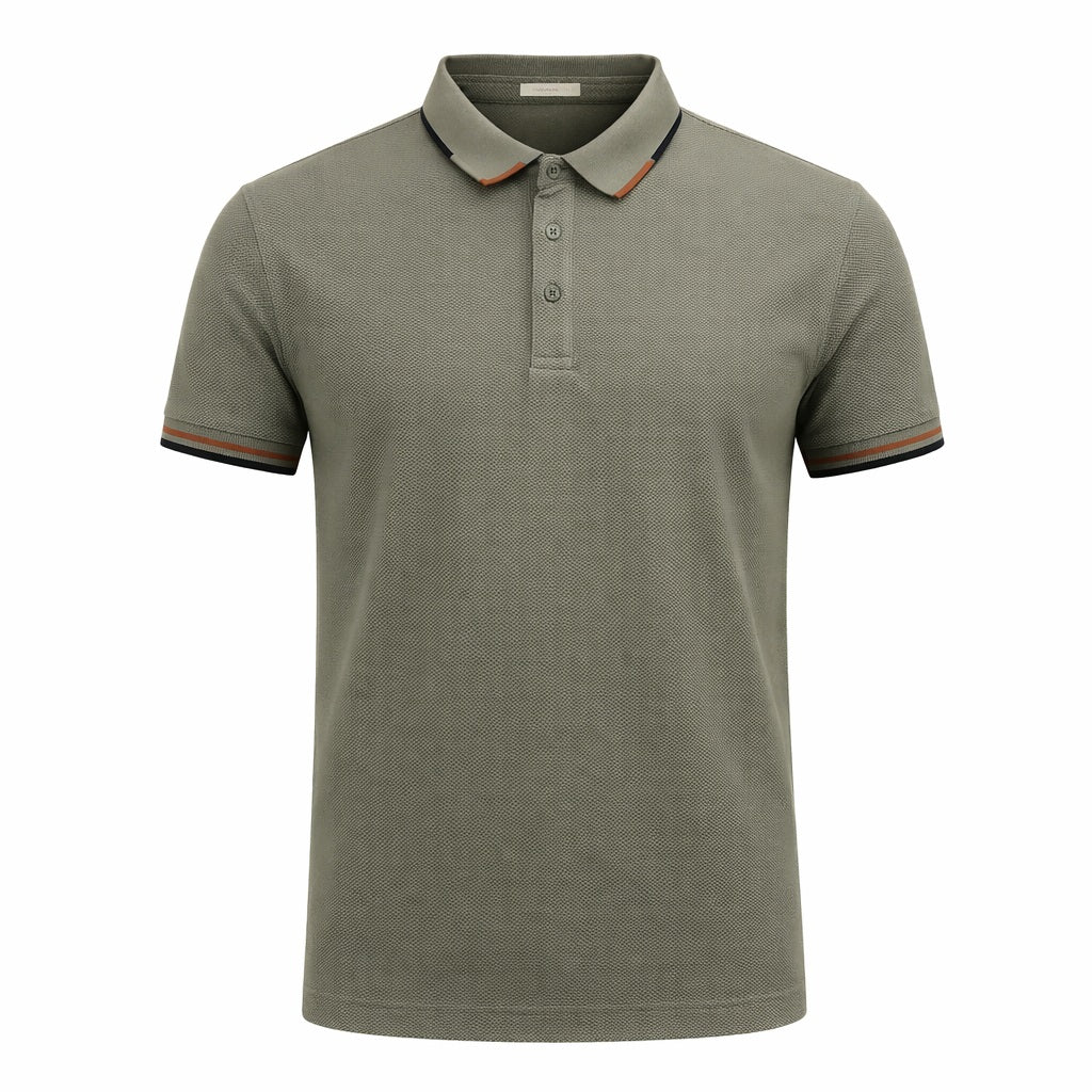 Men Leaf Polo Collar T-shirt