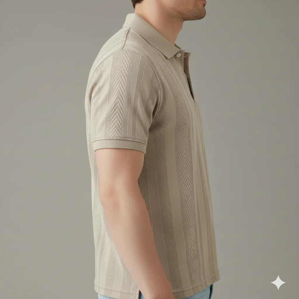 Men Arona Polo Collar Solid T-shirt