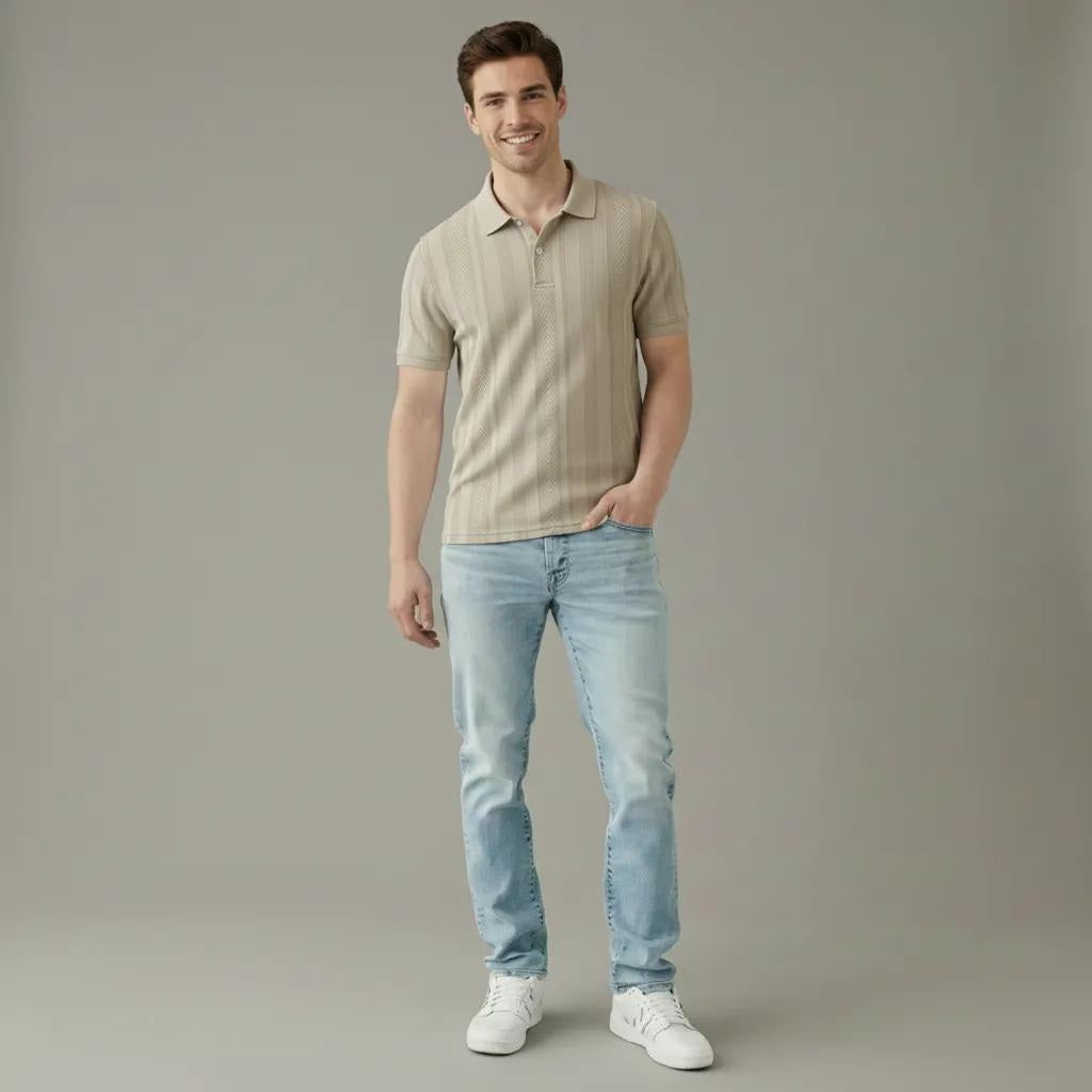 Men Arona Polo Collar Solid T-shirt