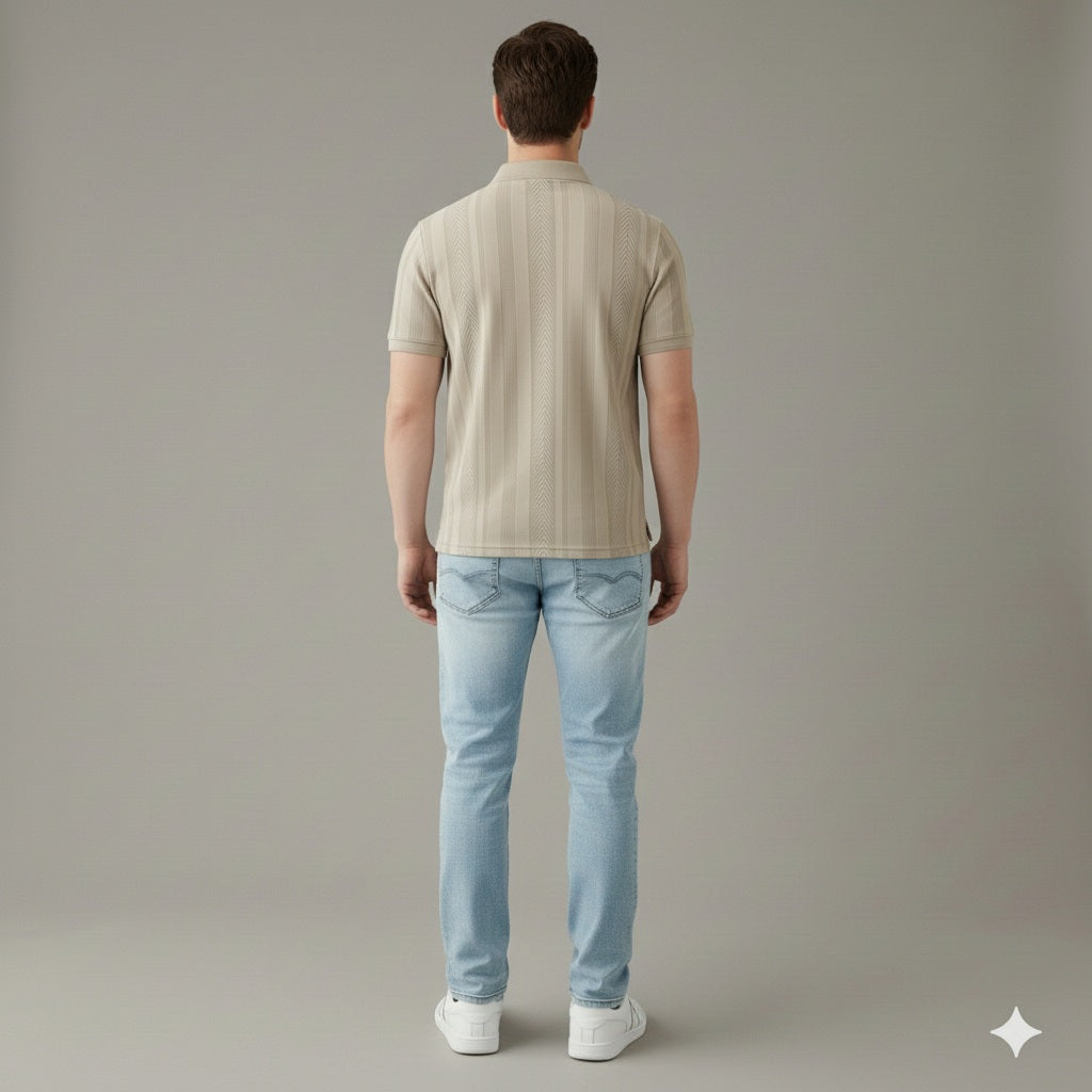 Men Arona Polo Collar Solid T-shirt
