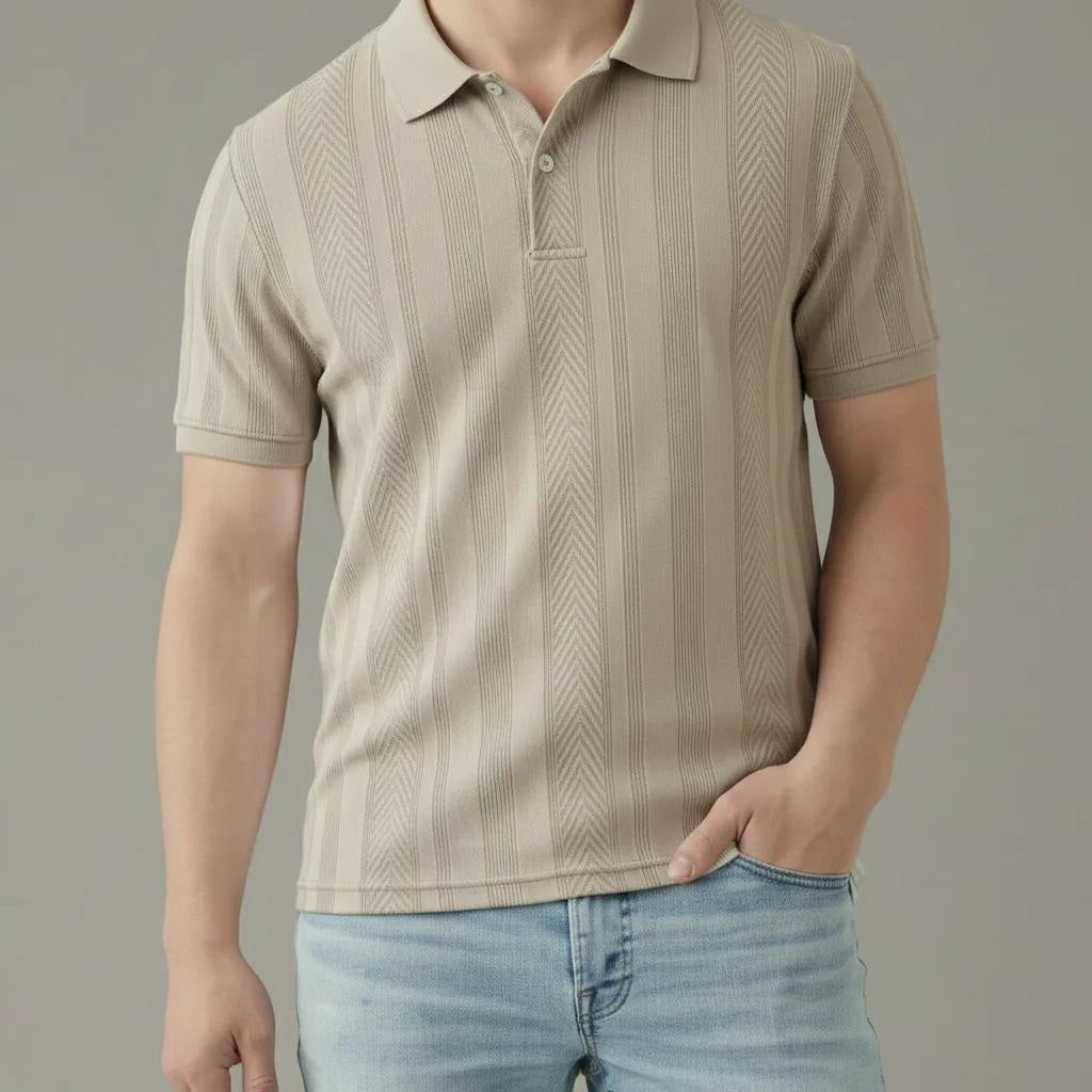 Men Arona Polo Collar Solid T-shirt
