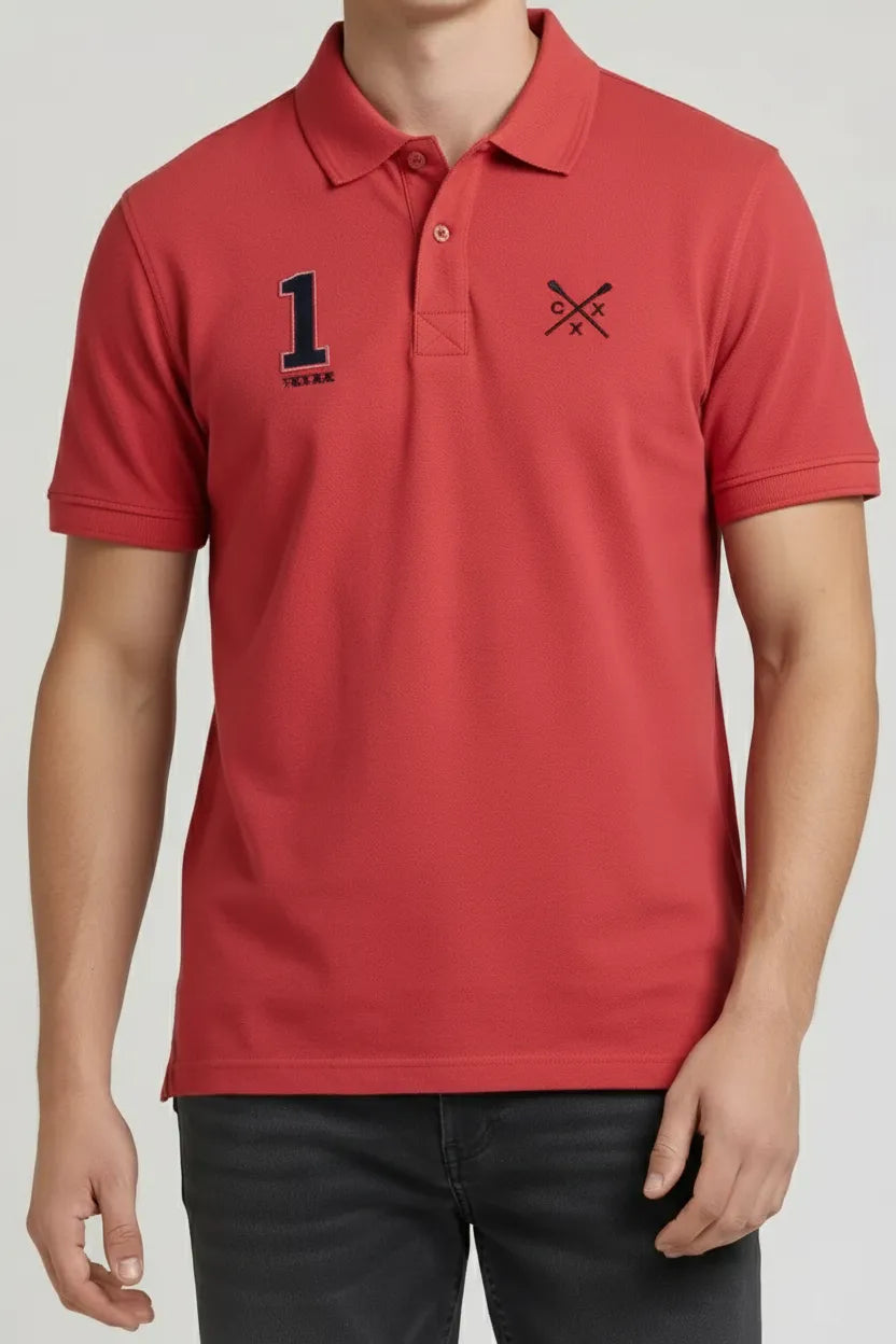 Men Printed Polo Collar T-shirt