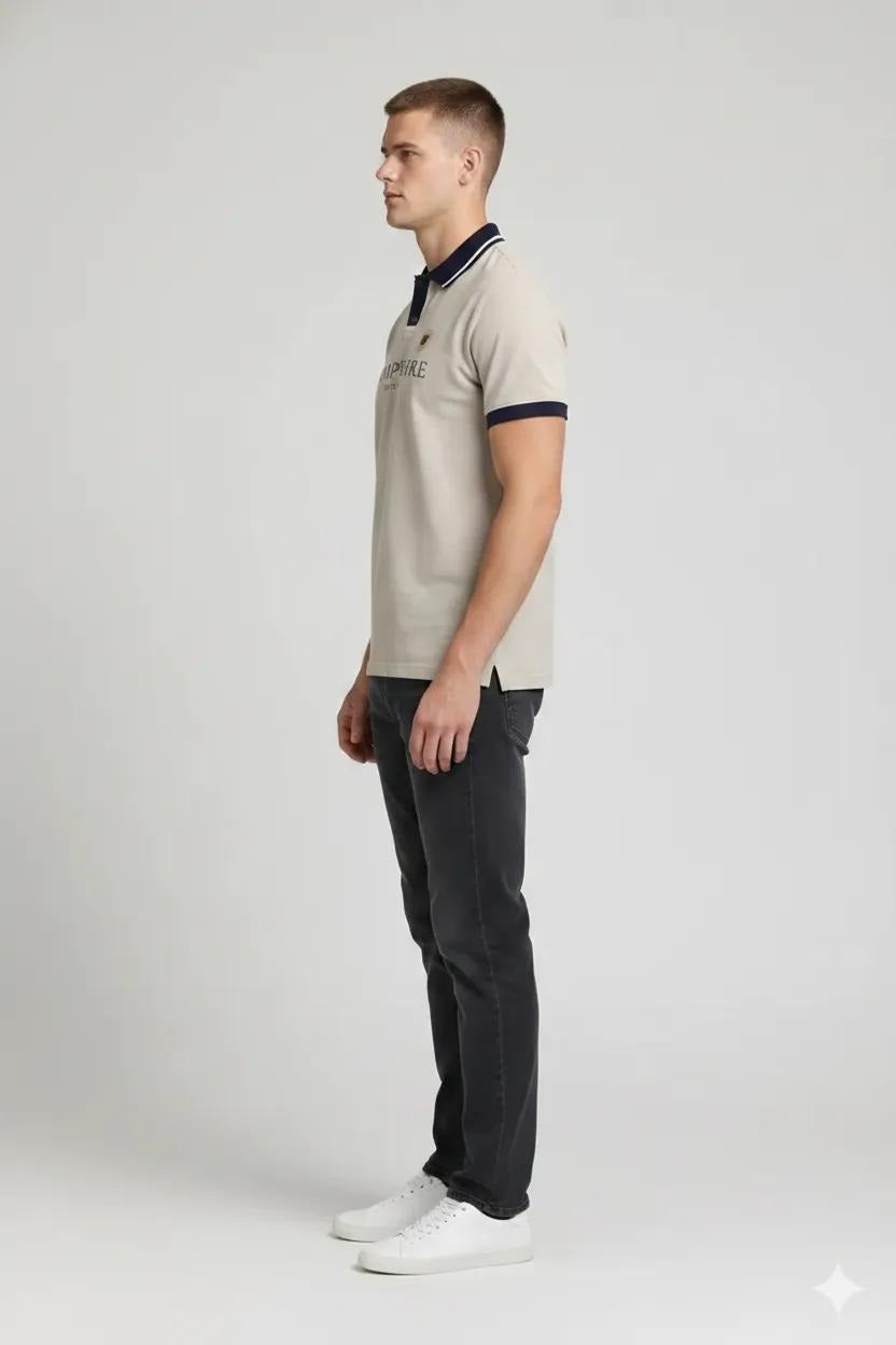 Men Onyx Typography Printed Polo Collar Pockets T-shirt