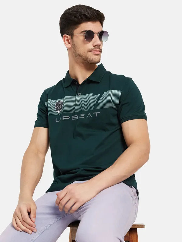 Chest Print Polo T-Shirt