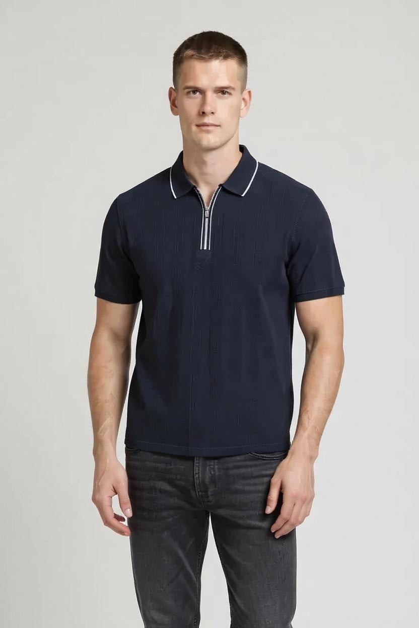 Men Polo Collar Solid T-shirt