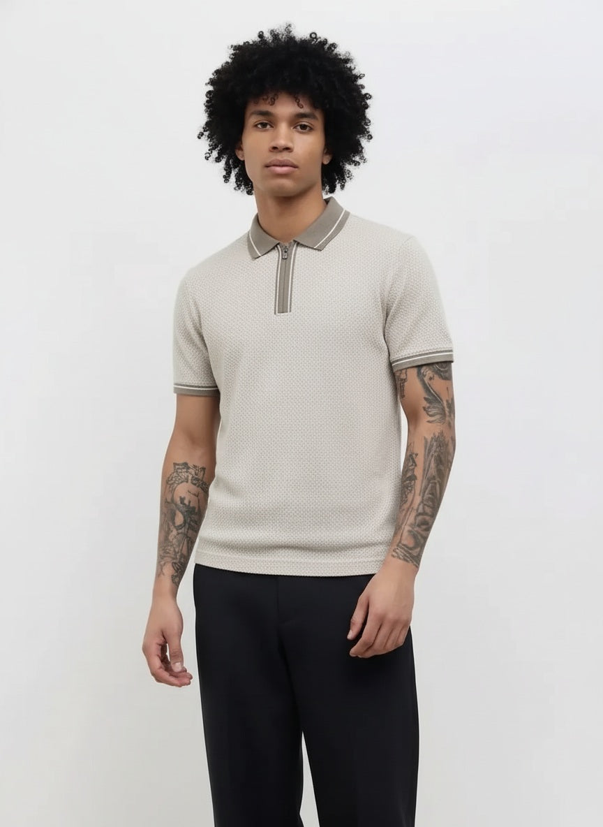 Men Arctic Wolf Polo Collat Solid T-Shirt
