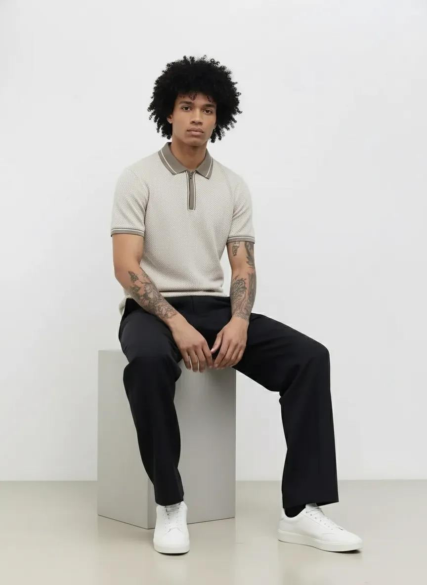 Men Arctic Wolf Polo Collat Solid T-Shirt
