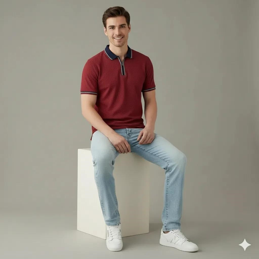 Men Polo Collar T-shirt