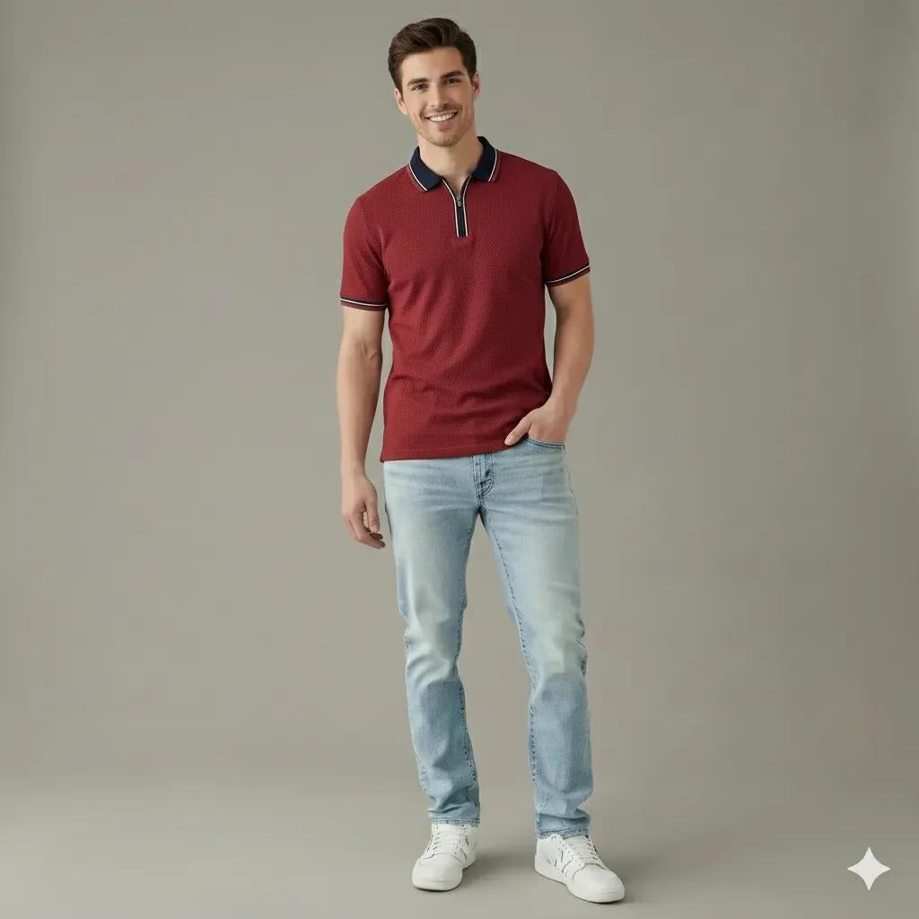 Men Salsa Polo Collar T-shirt
