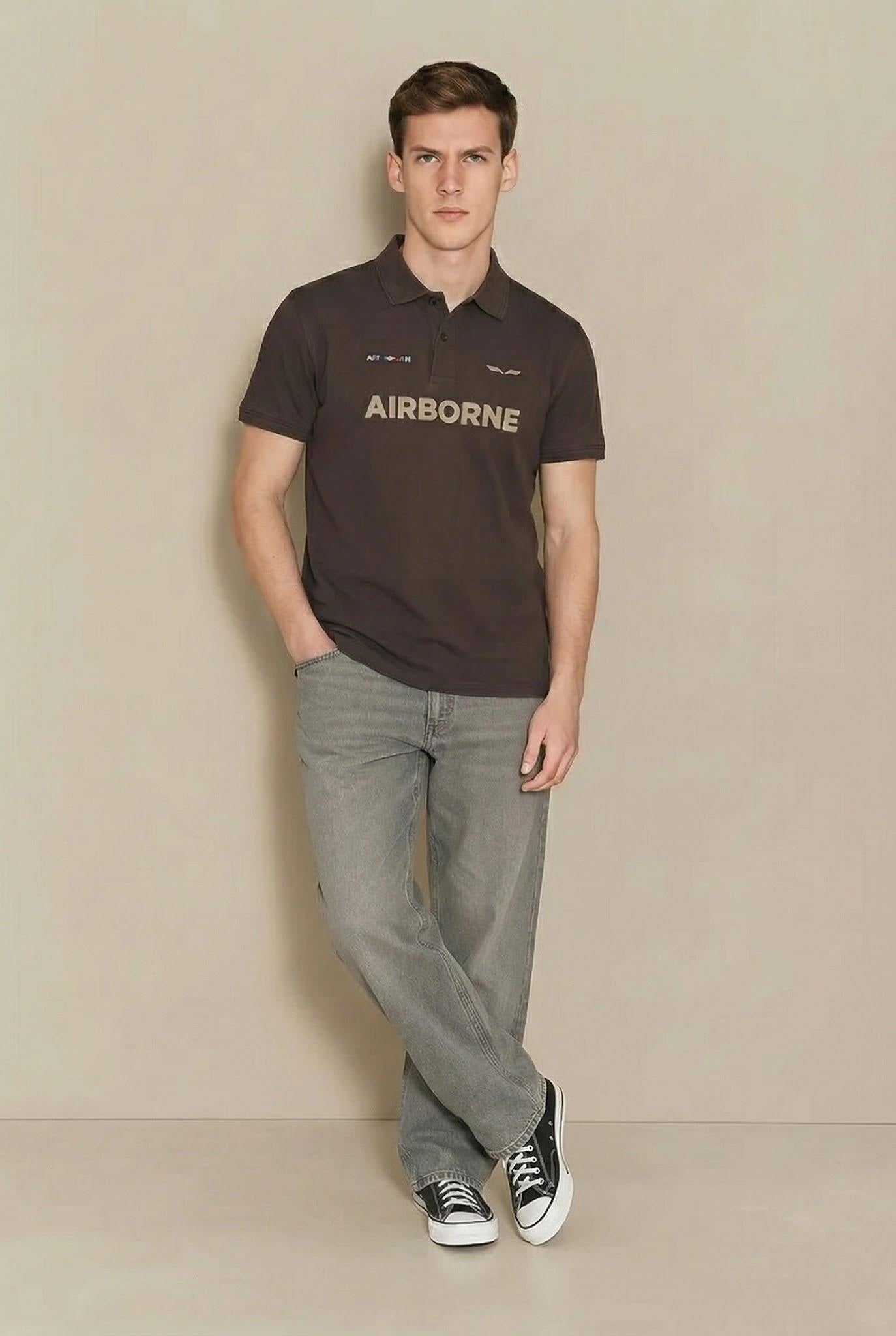 Men Coffee Typography Printed Polo Collar T-shirt