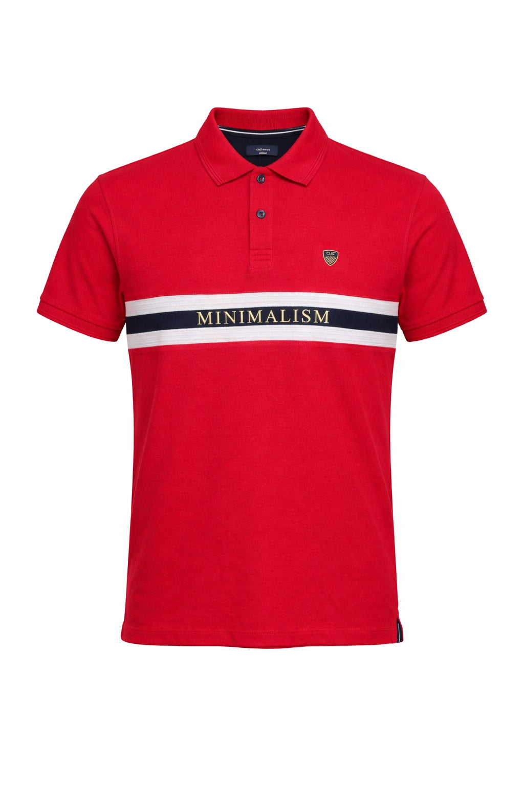Men Brick Striped Polo Collar T-shirt