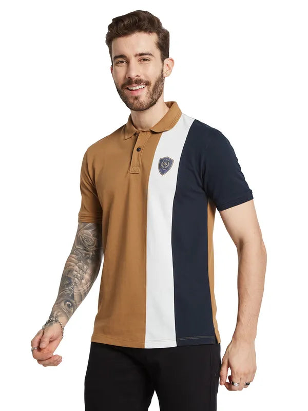 Octave Men Polo Collar Applique T-Shirt