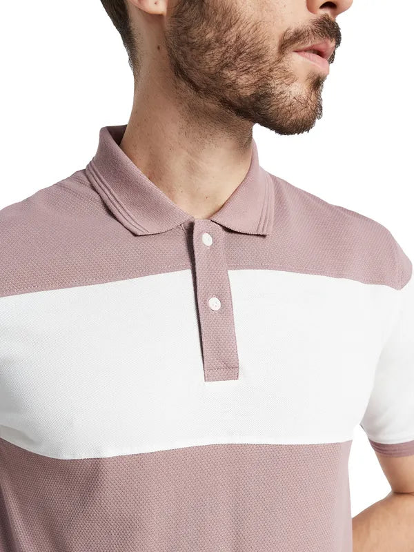 Octave Men Striped Polo Collar T-Shirt