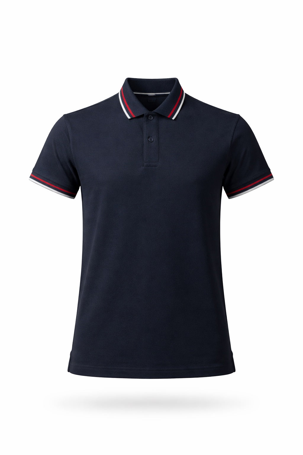 Men Dark Navy Sold Polo Collar T-shirt