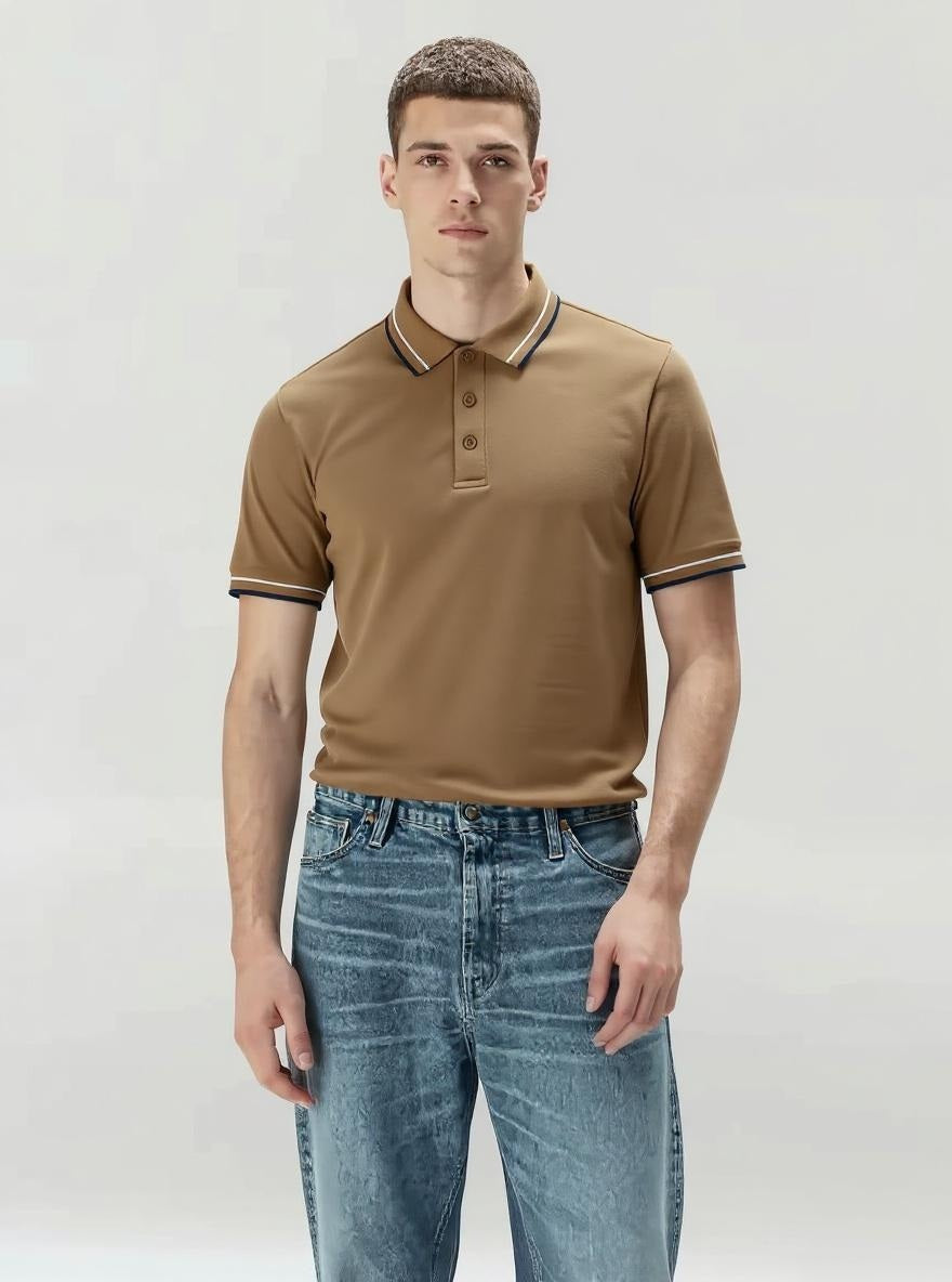 Men Malt Sold Polo Collar T-shirt